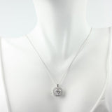 2.0 CT Cushion Moissanite Diamond Halo Pendant Necklace in Solid Gold 3