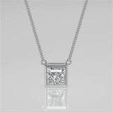 1.0 CT Princess Moissanite Diamond Solitaire Pendant Necklace in Solid Gold 4