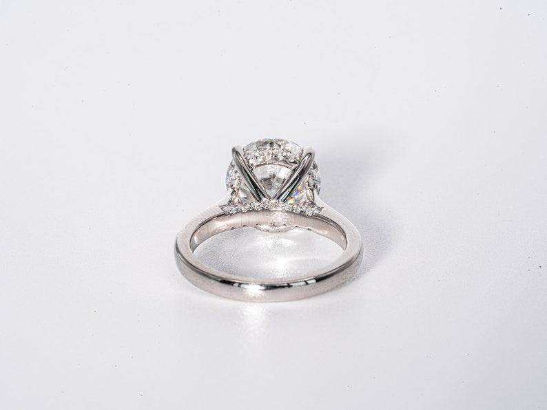 Stunning 2.25 CT Round Moissanite Engagement Ring with Hidden Halo Design 4