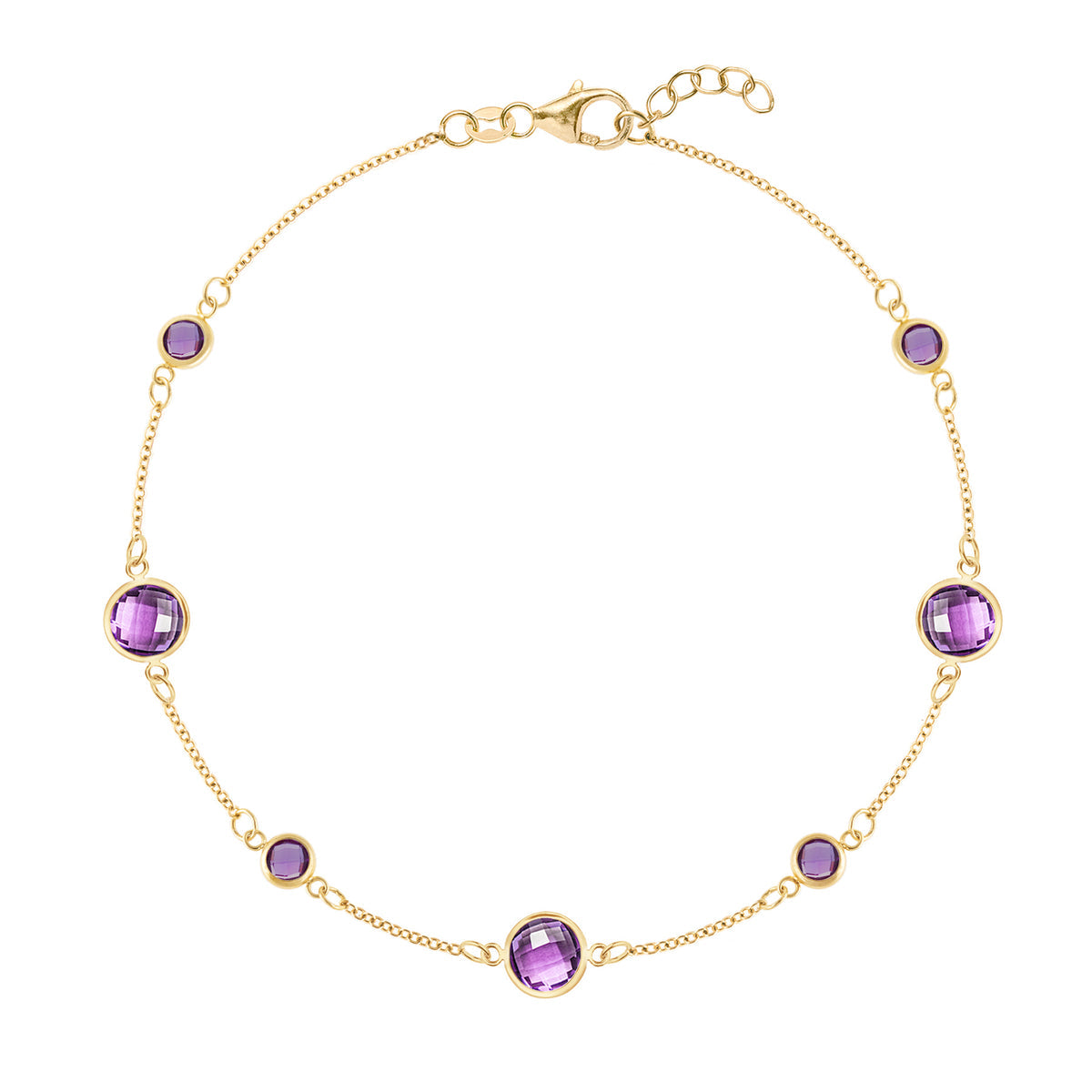 2.12 TCW Round Amethyst Lab Made Diamond- February Birthstone Bracelets 1