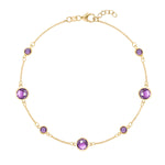 2.12 TCW Round Amethyst Lab Made Diamond- February Birthstone Bracelets 1