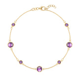 2.12 TCW Round Amethyst Lab Made Diamond- February Birthstone Bracelets 1