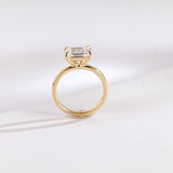 Stunning 1.0 - 2.0 CT Emerald Moissanite Engagement Ring with Solitaire Design 8