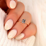 Stunning 0.75 CT Emerald Moissanite Engagement Ring With Solitaire Design 6