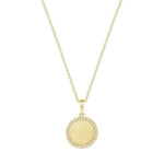 0.20 TCW Round Moissanite Diamond Engravable Diamond Pendant Necklace in Solid Gold 3
