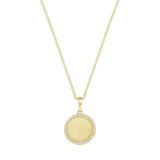 0.20 TCW Round Moissanite Diamond Engravable Diamond Pendant Necklace in Solid Gold 3