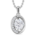 Round Cut Cubic Zirconia in 925 Sterling Silver Necklace 1