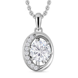 Round Cut Cubic Zirconia in 925 Sterling Silver Necklace 1