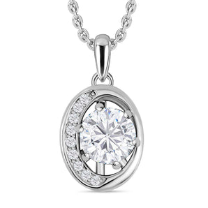 Round Cut Cubic Zirconia in 925 Sterling Silver Necklace