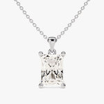 2.0 CT Radiant Moissanite Diamond Solitaire Pendant Necklace in Solid Gold 2
