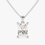 2.0 CT Radiant Moissanite Diamond Solitaire Pendant Necklace in Solid Gold 2