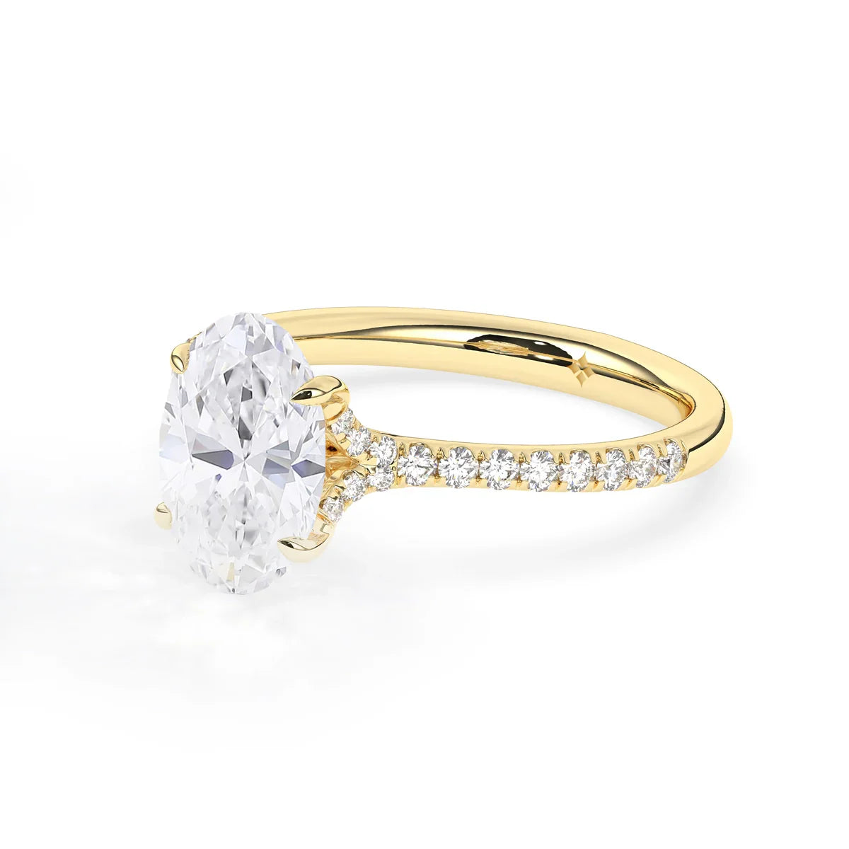Stunning 2.0 CT Oval Moissanite Engagement Ring with Split Shank Design 6