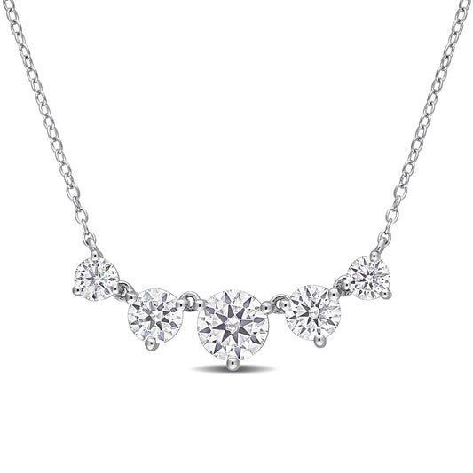 Round Cut Cubic Zirconia in 925 Sterling Silver Necklace 1