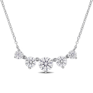 Round Cut Cubic Zirconia in 925 Sterling Silver Necklace