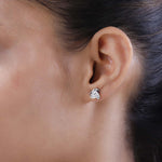Round Cut Cubic Zirconia in 925 Sterling Silver Earrings 3