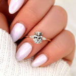 Stunning 1.95 CT Oval Moissanite Engagement Ring with Three Stone Design 9