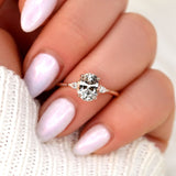 Stunning 1.95 CT Oval Moissanite Engagement Ring with Three Stone Design 9
