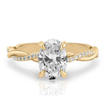 Stunning 1.0- 2.0 CT Oval Moissanite Engagement Ring with Twisted Pave Design 1