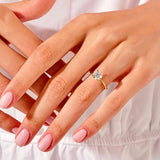 1.50 CT Round Cut Moissanite Bridal Ring Set with Round Wedding Bands 6