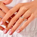 1.0 CT Round Cut Moissanite Bridal Ring Set with Round Wedding Bands 5