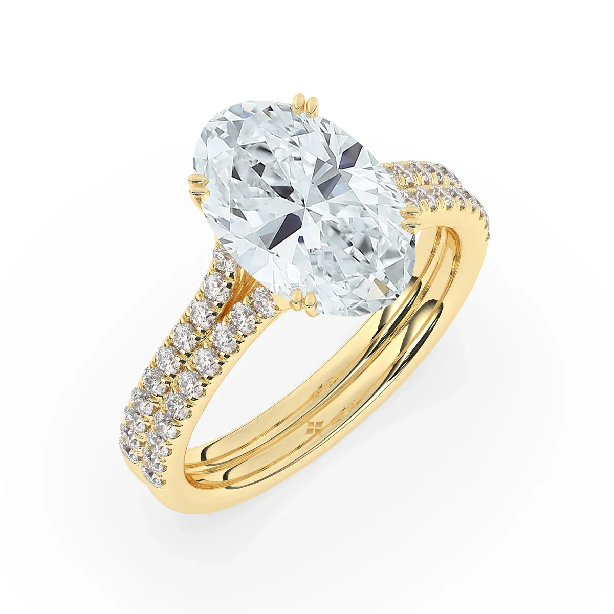 Stunning 4.0 CT Oval Moissanite Engagement Ring with Split Shank Pave Design 5