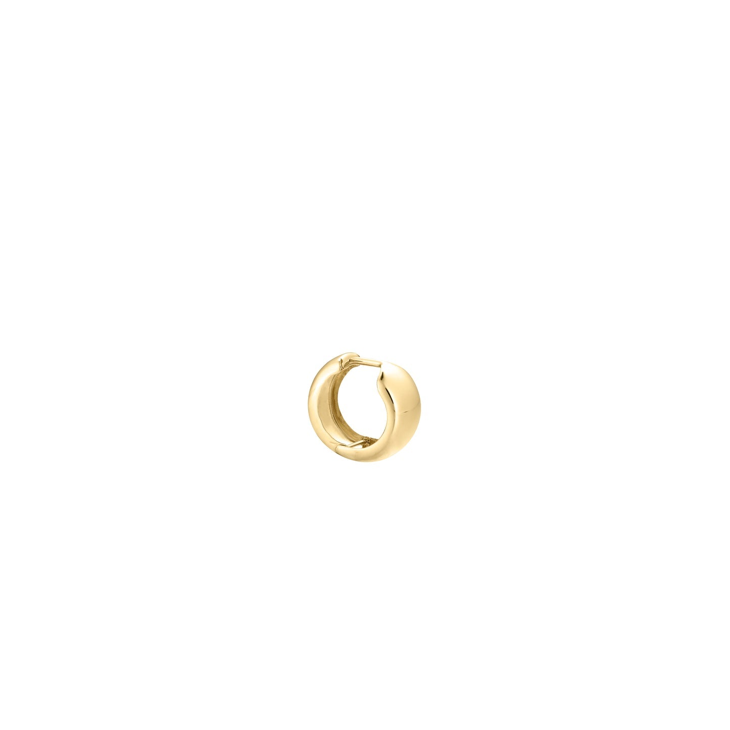 Wide Gold Huggies Earrings in Gold 2