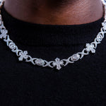 45 CT Baguette & Round Moissanite Diamond Cross Evil Eye Silver Necklace For Him 2