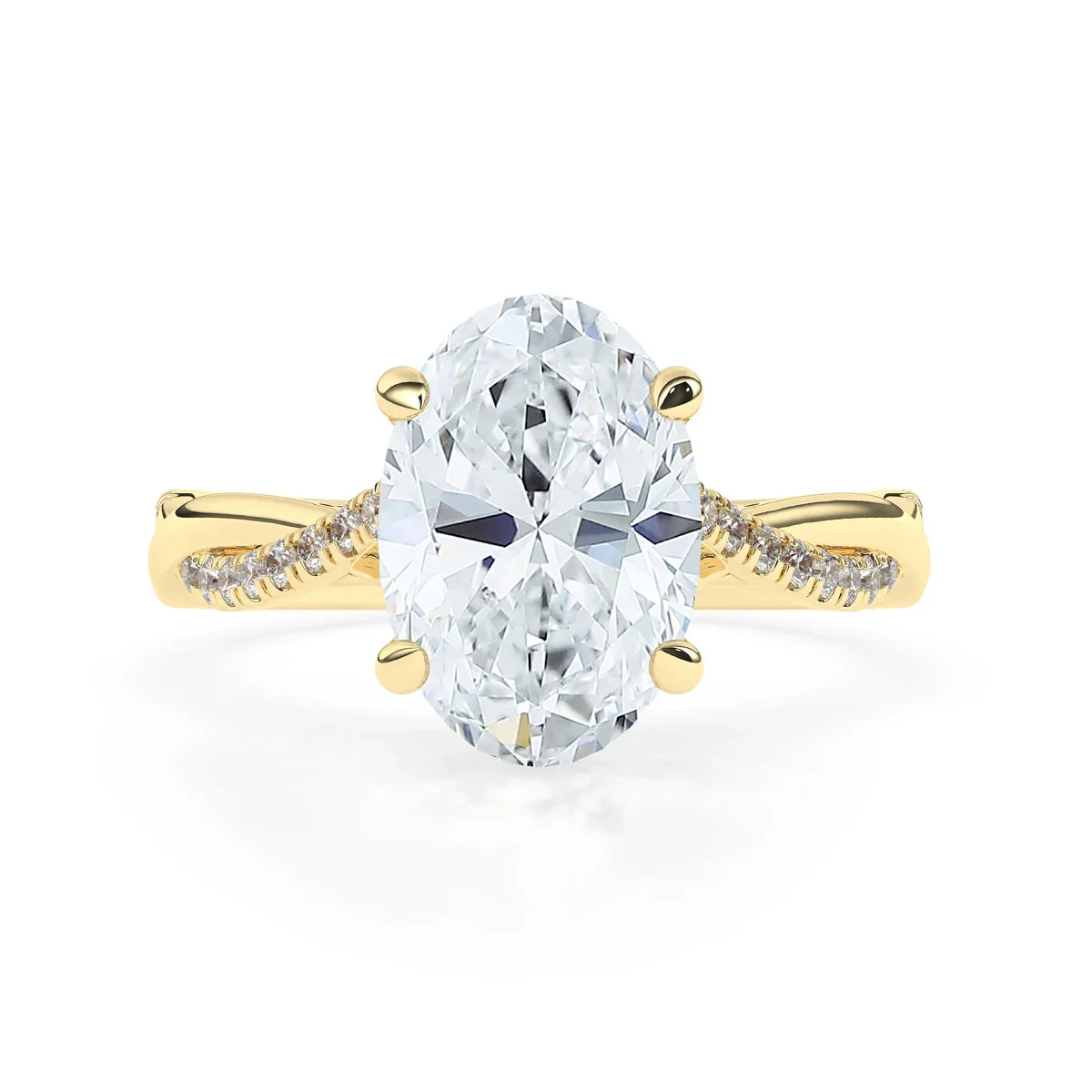 Stunning 3.0 CT Oval Moissanite Engagement Ring with Hidden Halo & Twisted Pave Design 1