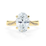 Stunning 3.0 CT Oval Moissanite Engagement Ring with Hidden Halo & Twisted Pave Design 1