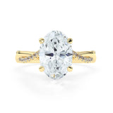 Stunning 3.0 CT Oval Moissanite Engagement Ring with Hidden Halo & Twisted Pave Design 1