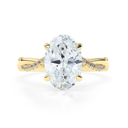 Stunning 3.0 CT Oval Moissanite Engagement Ring with Hidden Halo & Twisted Pave Design 1