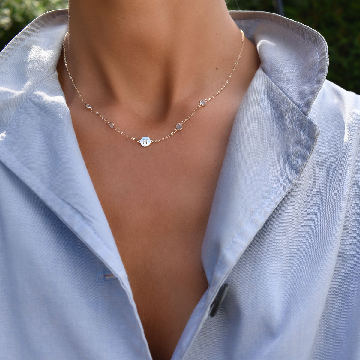 1.0 TCW Round Aquamarine Lab Made Diamond-March Birthstone Necklace 5