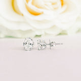 1.50 TCW Oval Shape Moissanite Stud Earrings in Gold 3