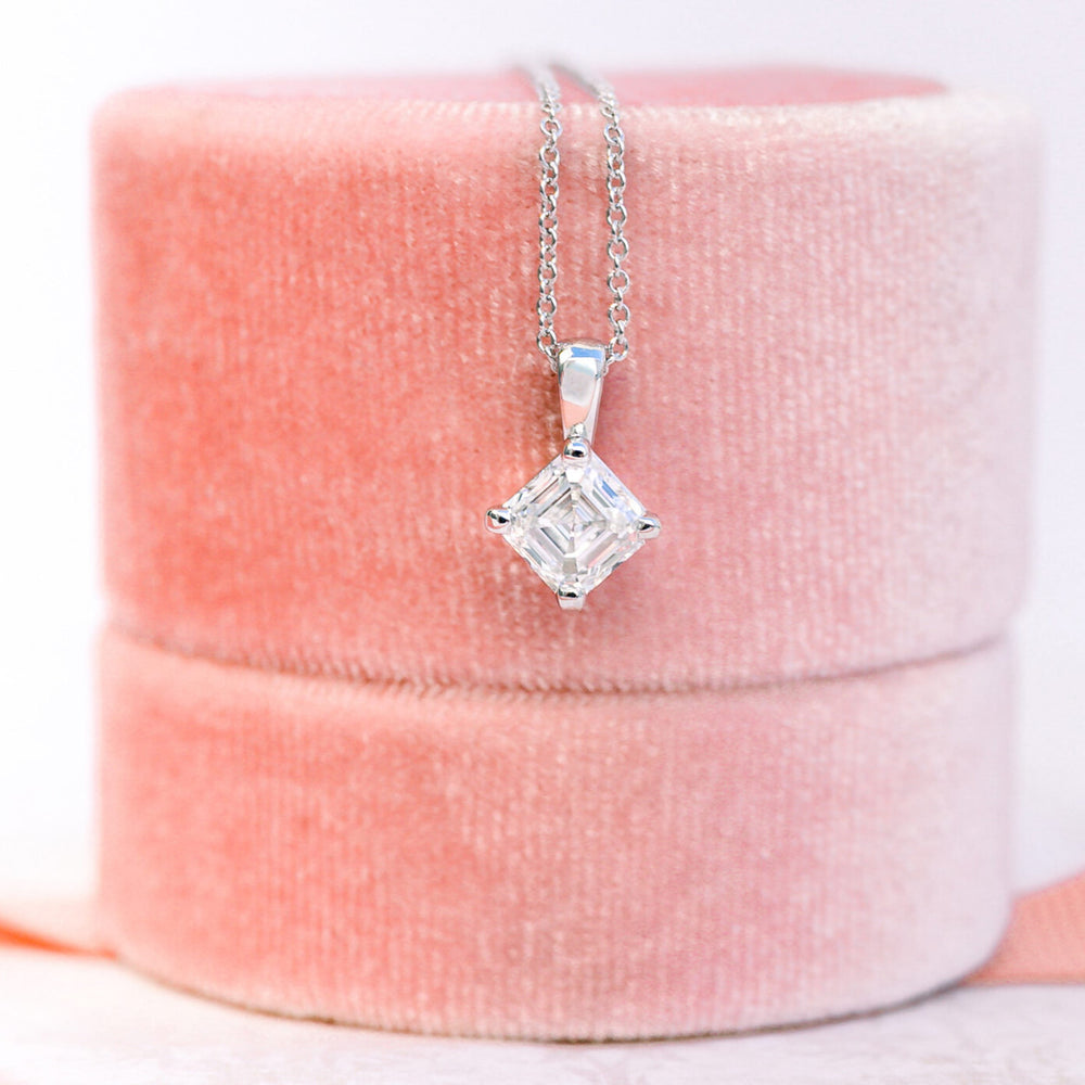 
                  
                    0.50 CT Classic Asscher Cut Moissanite Necklace With Solitaire Style
                  
                