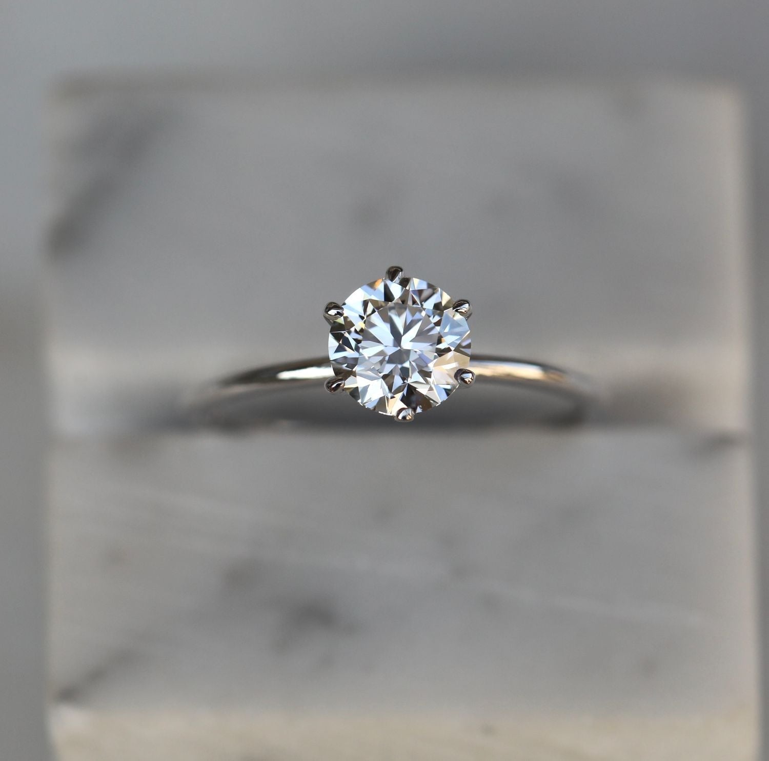 Round Solitaire Lab Grown Diamond Diamond Engagement Ring
