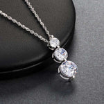 Round Cut Cubic Zirconia in 925 Sterling Silver Necklace 3