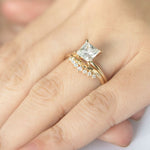 Stunning 0.3 TCW Round Moissanite Stones Curved Wedding Band 5