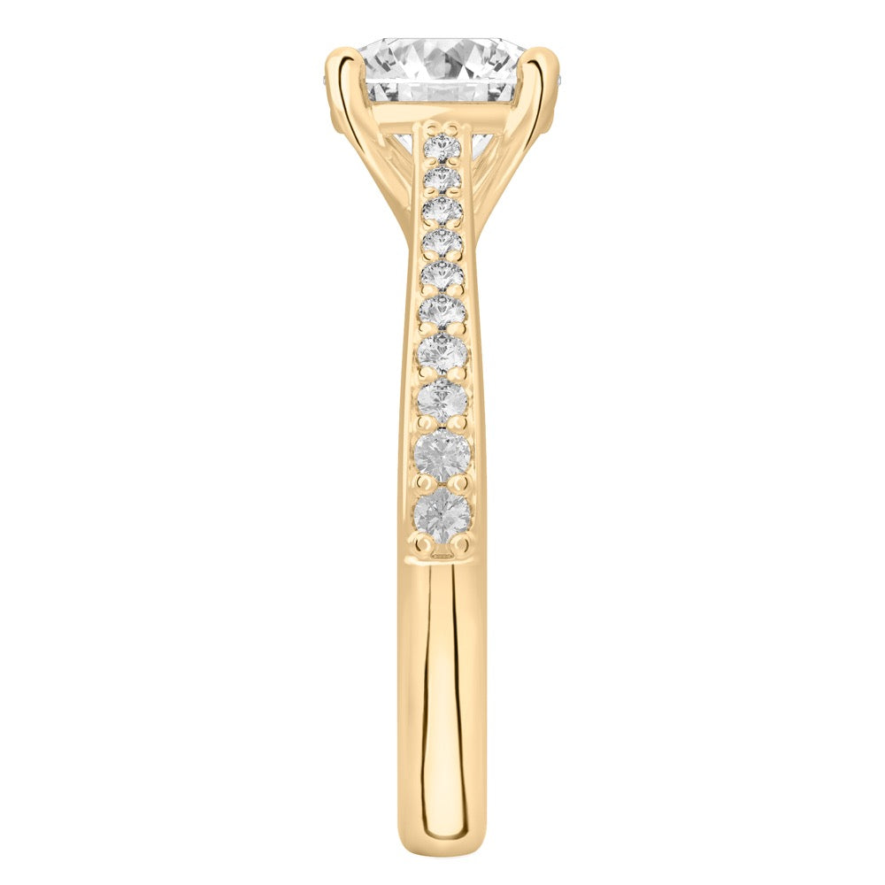 Stunning 1.0- 2.0 CT Round Moissanite Engagement Ring with Pave Design 4
