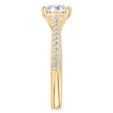 Stunning 1.0- 2.0 CT Round Moissanite Engagement Ring with Pave Design 4