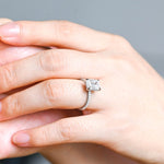 Stunning 1.0 - 2.0 CT Emerald Moissanite Engagement Ring with Hidden Halo Design 9