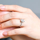 Stunning 1.0 - 2.0 CT Emerald Moissanite Engagement Ring with Hidden Halo Design 9