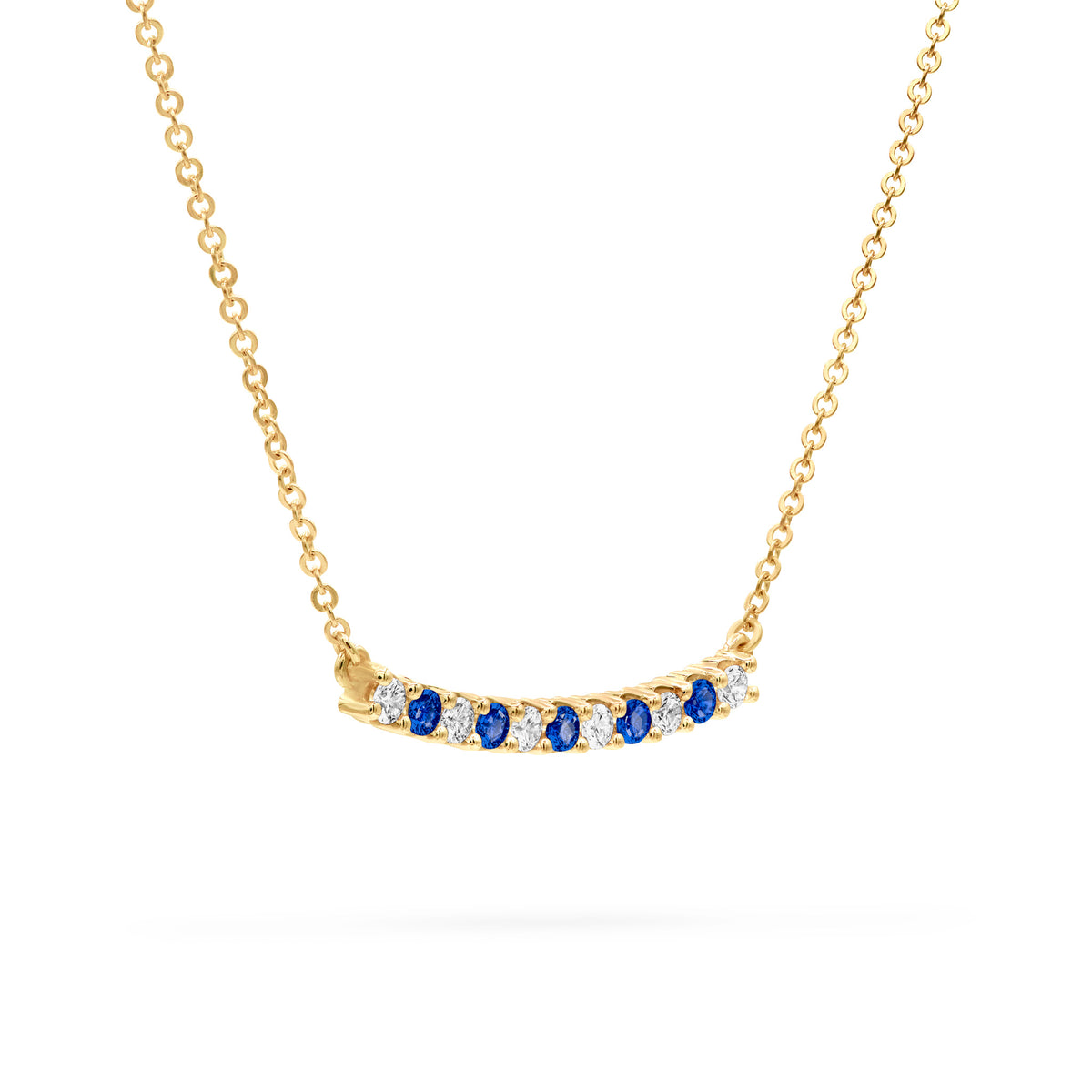 1.32 TCW Round Sapphire Lab Made Diamond- September Birthstone Necklace 4