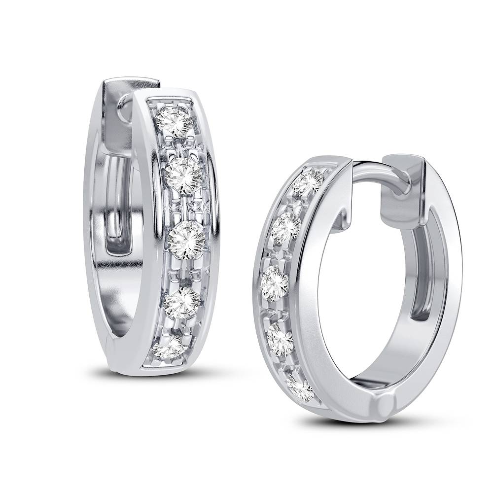 
                  
                    0.05 TCW Round Cut Hoops Moissanite Earrings
                  
                