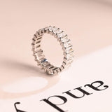 Stunning 0.5 TCW Emerald Moissanite Stones Full Eternity Wedding Bands 10