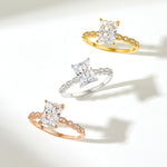 Stunning 1.5 CT Radiant Moissanite Engagement Ring in Pave Design 5