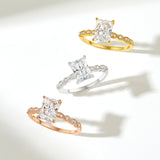 Stunning 1.5 CT Radiant Moissanite Engagement Ring in Pave Design 5