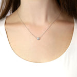 1.0 CT Round Moissanite Diamond Bezel Pendant Necklace in Solid Gold 4