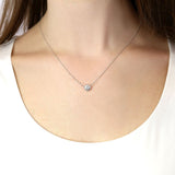 1.0 CT Round Moissanite Diamond Bezel Pendant Necklace in Solid Gold 4