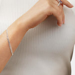 Round Cut Cubic Zirconia in 925 Sterling Silver Bracelet 4