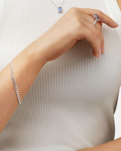 Round Cut Cubic Zirconia in 925 Sterling Silver Bracelet 4